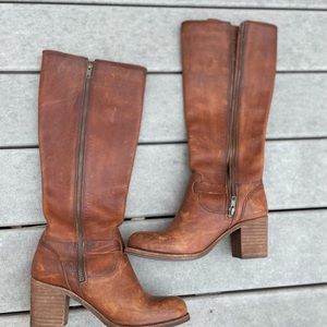 Frye Kelly belted tall leather boots
